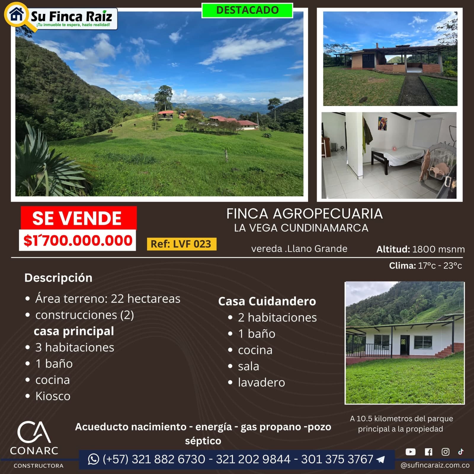 Finca Agropecuaria en venta La Vega, Cundinamarca