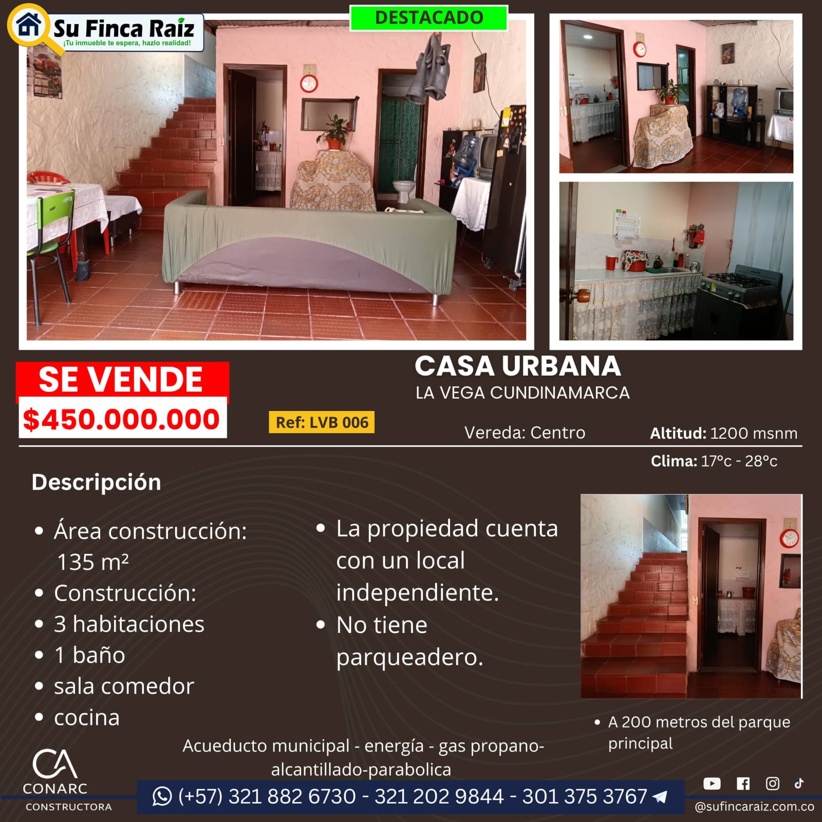 Casa Central- 1 cuadra del rey en venta La Vega, Cundinamarca