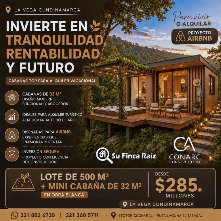 Proyecto Cabañas Top 32: Lotes Campestres en La Vega